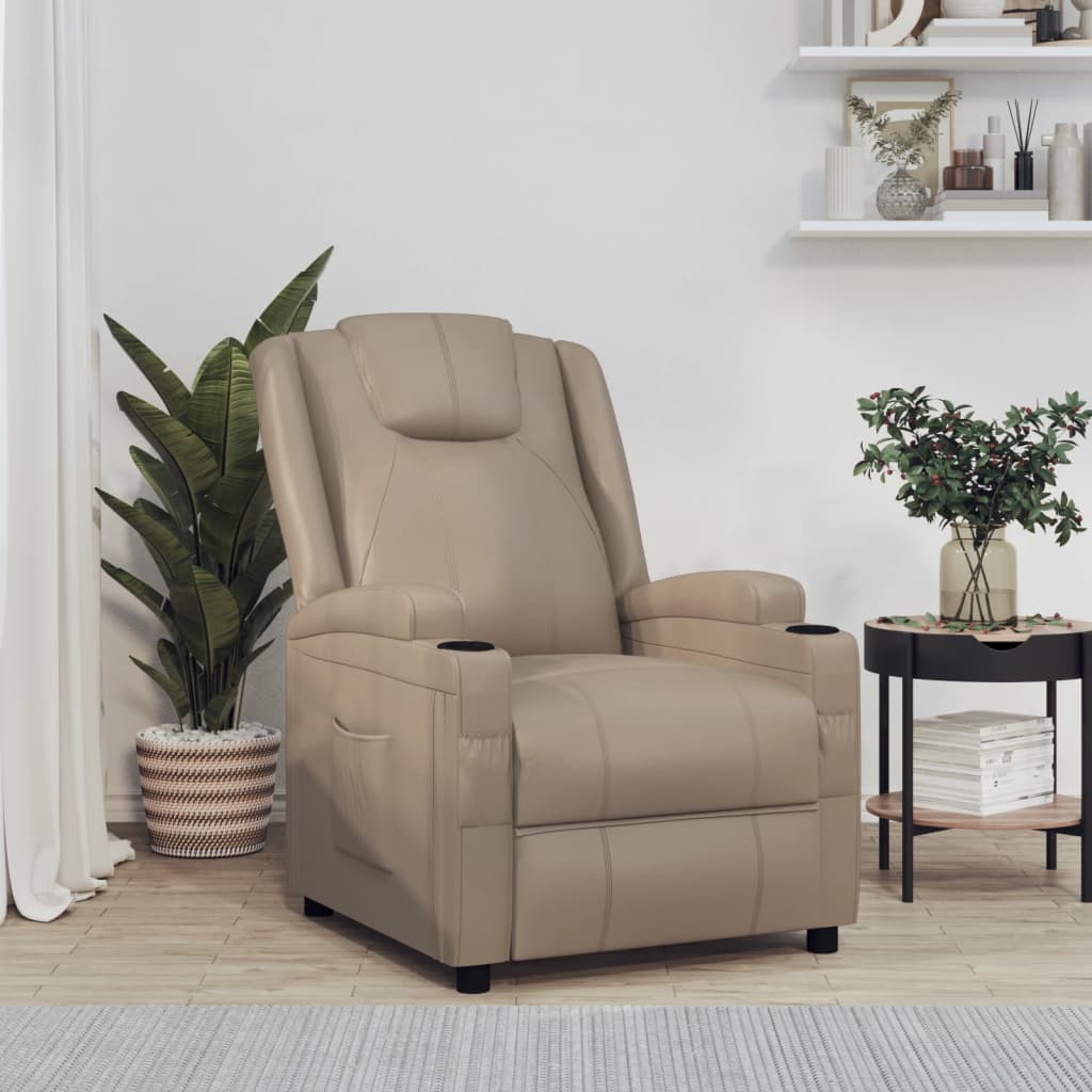 Recliner Chair Cappuccino Faux Leather
